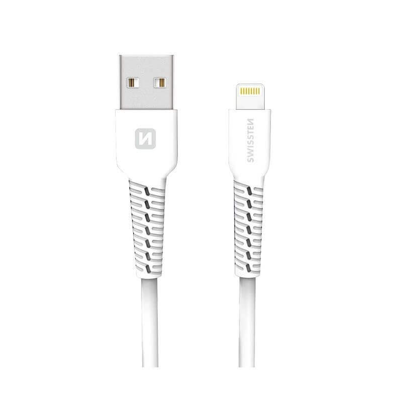 Dátový kábel Swissten  USB/LIGHTNING - biely 1,2M (ECO)